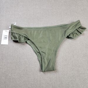 NWT Dream Bandits Sustainable‎ Green Ruffle Low Rise Byron Bikini Breif Medium